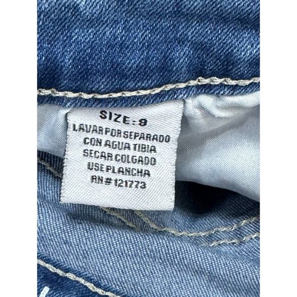 Gogo Jeans USA Juniors Size 9 High Rise Flared Leg Frayed Hem - Picture 11 of 12